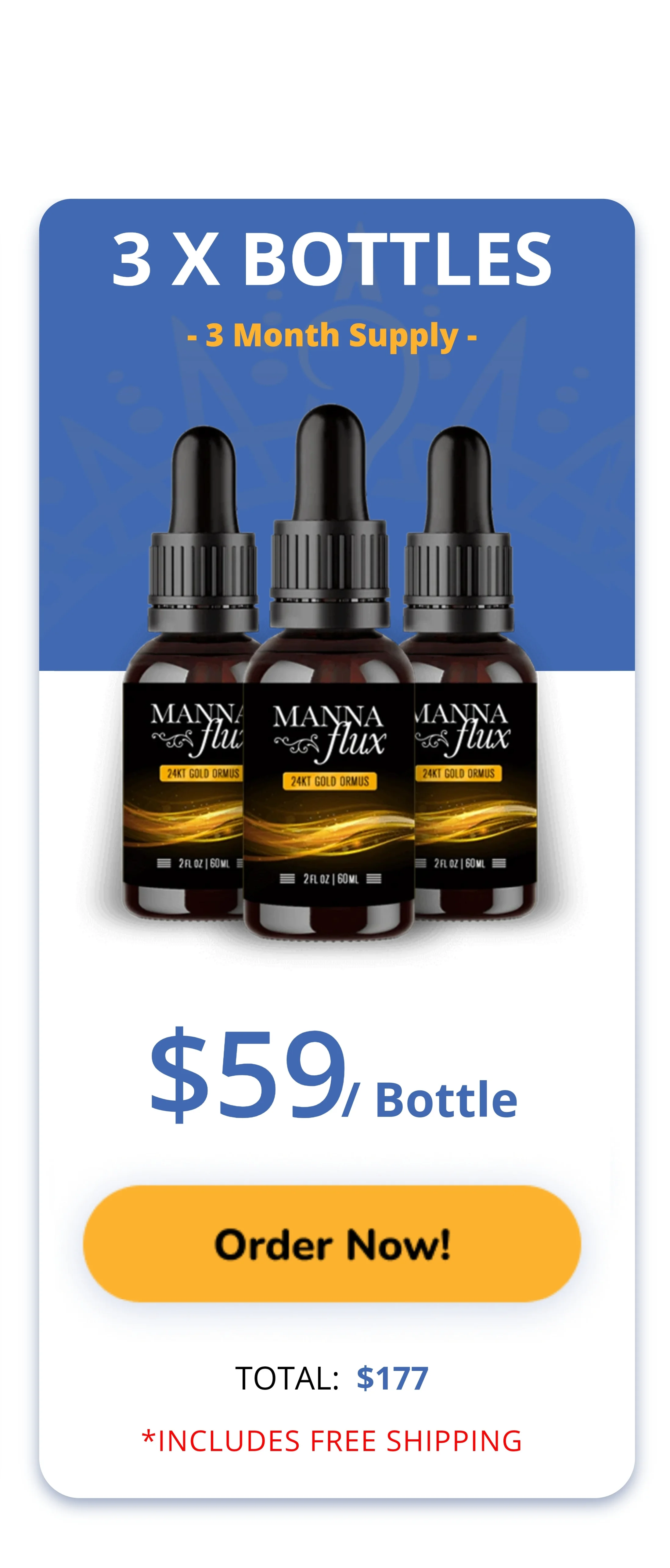 MannaFlux 3 bottles pricing